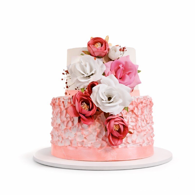 Elegant floral wedding cake