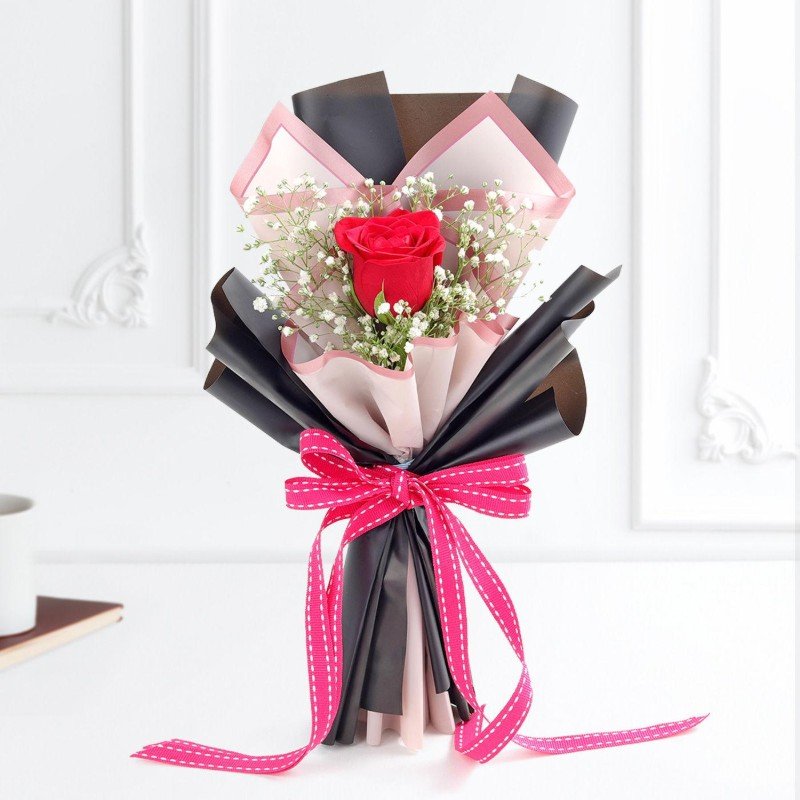 Single Rose Bouquet